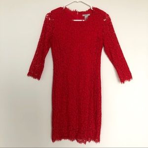 H&M Red Lace Dress - Size Small